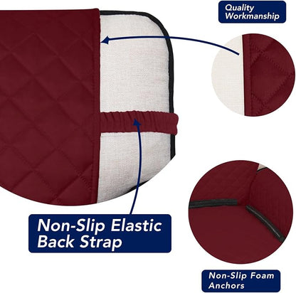 PureFit Reversible Quilted Couch Covers for Dogs Loveseat Sofa Cover 54" | Red/Ivory, Water Resistant Couch Protector, Washable Pet Couch Cover with Non Slip and Elastic Straps For Kids