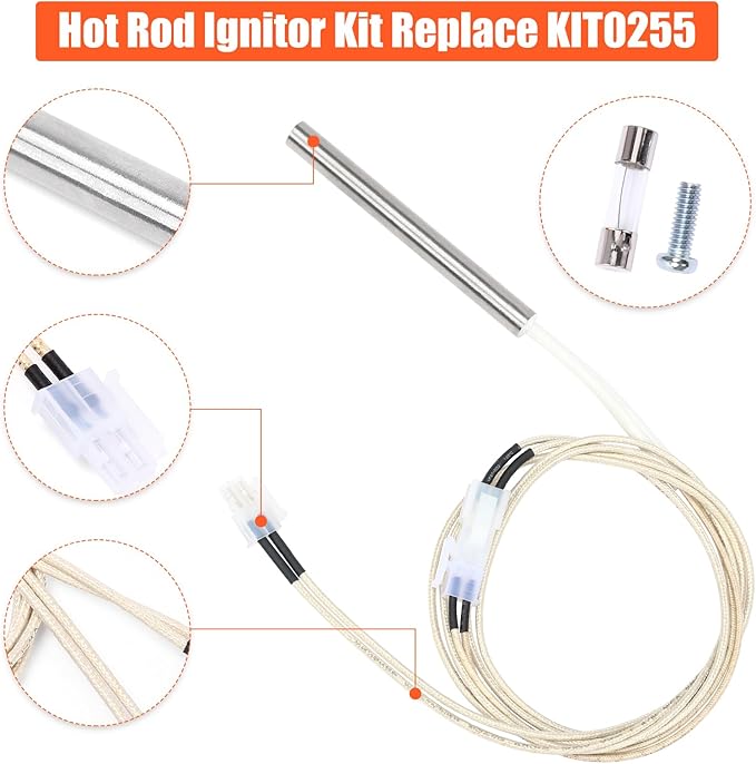 D2 Hot Rod Igniter Replacement for Traeger Pro 575 & 780, Ironwood 650 & 885, Silverton 620 & 810 Pellet Grills, KIT0255 Heating Element for Traeger D2 Direct Drive & WiFIRE Technology, 80W 20V
