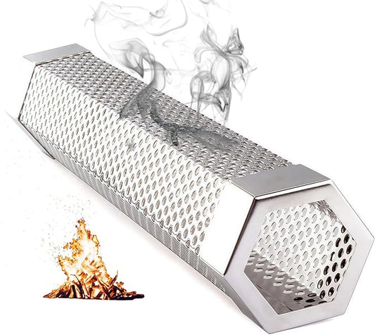 12" Smoke Tube for Pellet Smoker, Basic Version No Accessories Included, 5 Hours Billowing Smoke Hot & Cold Smoking, Stainless Steel Wood Chip Smoking Tube for Gas & Charcoal BBQ Grills