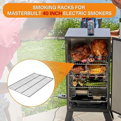 Cooking Grate Replacement Parts for Masterbuilt 40 Inch Electric Smoker, 19.69" x 12.28" Grill Grids, Smoker Grates for Masterbuilt MB20070115, MB20072918, MB20074719, MB20072916, 2 Pack