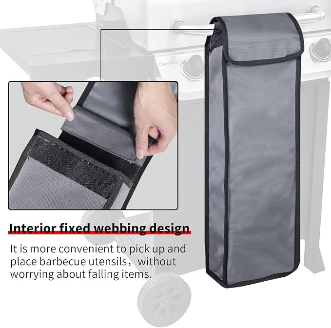 Grill Tool Storage Bag,Waterproof Foldable Organizer for BBQ Utensils, Portable Barbecues Accessory Carry Case for Camping & Hiking