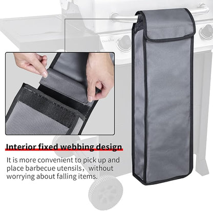 Grill Tool Storage Bag,Waterproof Foldable Organizer for BBQ Utensils, Portable Barbecues Accessory Carry Case for Camping & Hiking