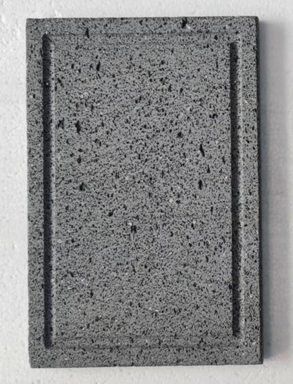 Lava stone cooking shingles, flat, open grooves, 8 "x 12", lava cooking stone pizza, meat, seafood and vegetables. Outdoor steak barbecue. Camping grill net, grill pan, Korean grill