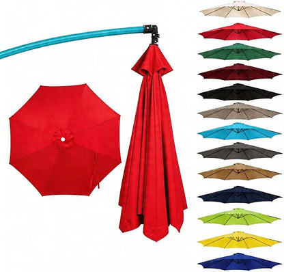 11FT Cantilever Patio Umbrella Replacement Canopy, 8 Ribs 64"-66", Upgraded 600D 220GSM Heavy-Duty Fabric, Waterproof & UV Resistant (Canopy Only)