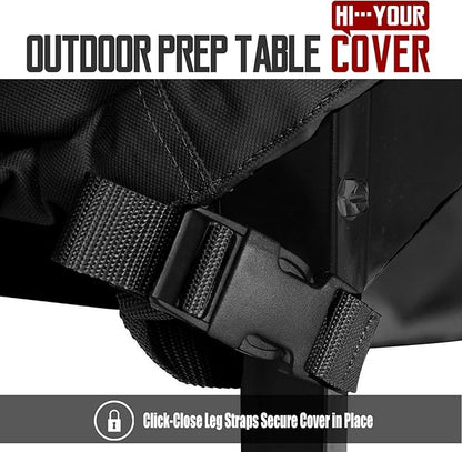 40" Outdoor Prep Table Cover – Fits Royal Gourmet Double-Shelf & Keter Unity 32" Portable Cart – Waterproof 420D Heavy Duty BBQ Bar Cart Cover, Fade Resistant with Vents (Black)