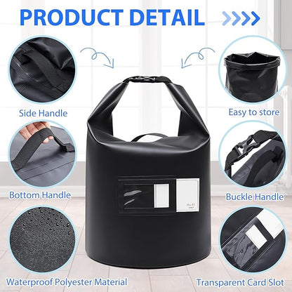 2 Pcs 20 Lbs Wood Pellet Smoker Storage Bag Pellet Storage Fuel Container Dispenser Wood Chips Container Bucket Black