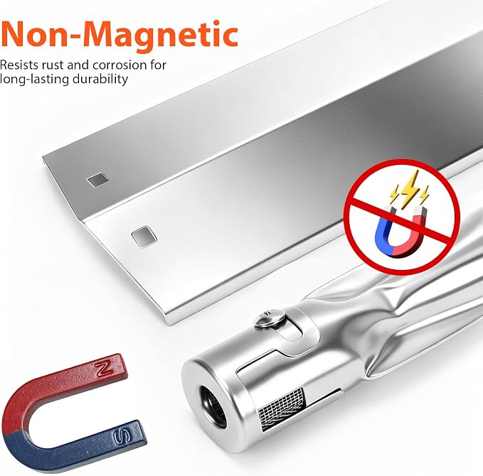 Hisencn Replacement Parts for Chargriller 5050, 3001, 5650, 3008, 3030, 4000, King Griller 5252 Grill, Stainless Steel Burner Tube, Heat Plate Tent, Ignitor for Chargriller Parts Replacement | Stainless Steel Burner Tube and Heat Plate Replacement Part...