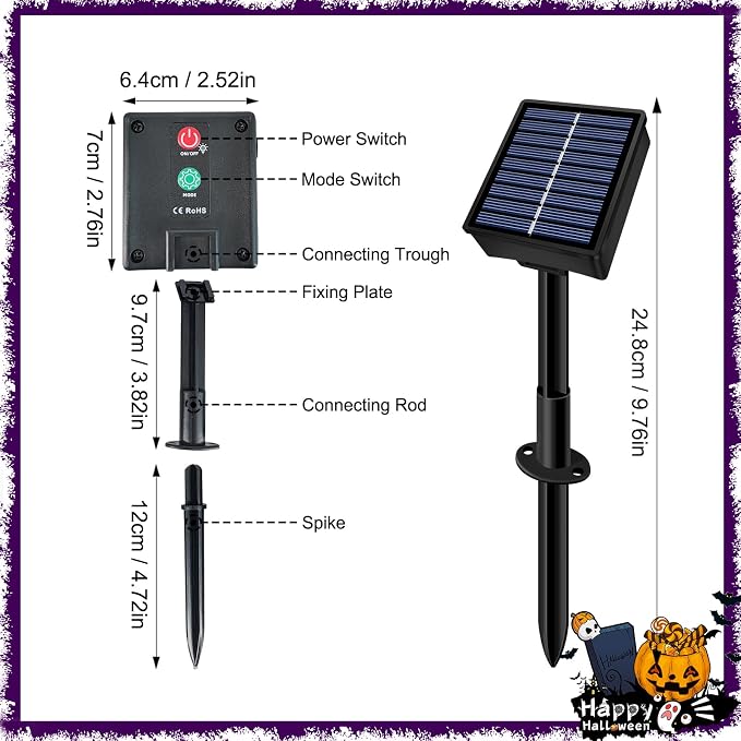 Slyuexu Solar String Lights Outdoor Waterproof 2 Pack Total 66ft 200LED | 8 Modes Twinkle Lights Solar Fairy Lights for Patio, Garden Yard Party Wedding Tree Halloween Decoration, Orange + Purple