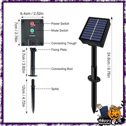 Slyuexu Solar String Lights Outdoor Waterproof 2 Pack Total 66ft 200LED | 8 Modes Twinkle Lights Solar Fairy Lights for Patio, Garden Yard Party Wedding Tree Halloween Decoration, Orange + Purple