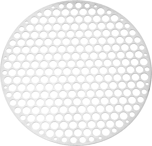 PATIKIL Round Barbecue Grill Mesh Grate, 8" Circular Stainless Steel BBQ Mesh Rack Circular Hole Round Barbecue Grilling Net for Outdoor Camping Home Party Family Gatherings