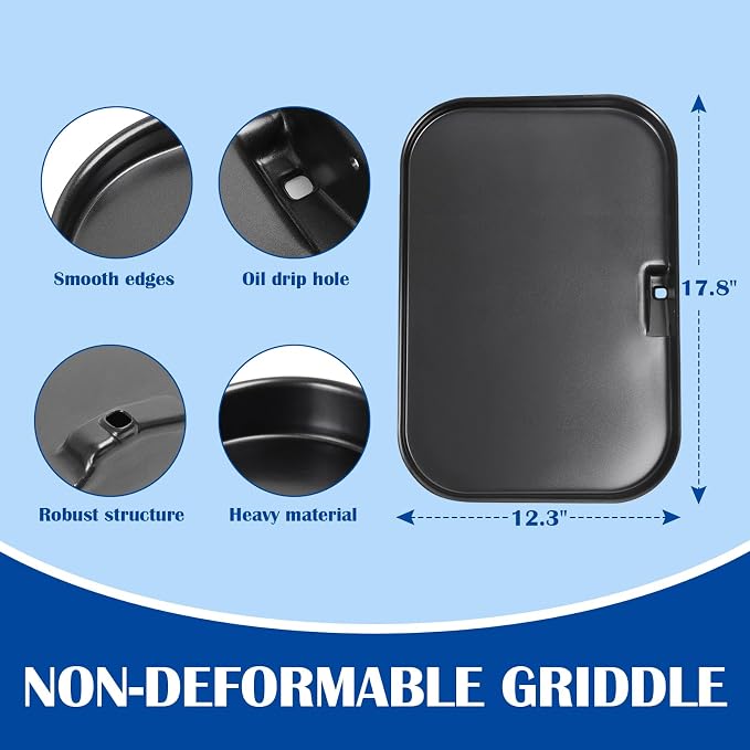 Griddle & Smoke Rack Kit for Ninja Woodfire XL OG951/850 Grill Accessories | XSKGRIDLXL Flat Top Griddle Plate & XSKRSTRKXL Roast Rack for Ninja Woodfire OG800/900/951/850 Pro Connect XL Grill PFOA-free