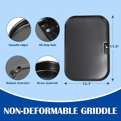 Griddle & Smoke Rack Kit for Ninja Woodfire XL OG951/850 Grill Accessories | XSKGRIDLXL Flat Top Griddle Plate & XSKRSTRKXL Roast Rack for Ninja Woodfire OG800/900/951/850 Pro Connect XL Grill PFOA-free