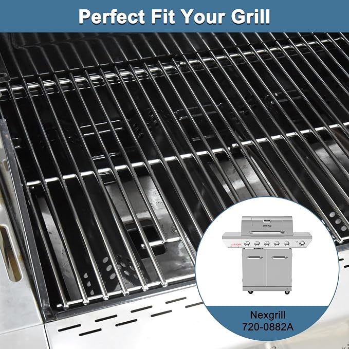 Replacement Parts for Nexgrill 720-0882A Evolution Infrared Plus 5-Burner Grill, Grease Tray, Heat Plates, Burner Tubes and Igniter, Grill Grates for Nexgrill 5 Burner 720-0882A Gas Grill