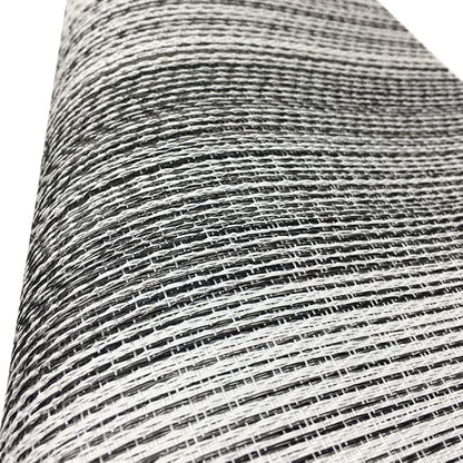 Placemat,Blending Color Durable Woven Vinyl Placemat Washable Heat-Resistant Anti-Skid Kitchen Dining Table Mats (Set of 6, Black with White)