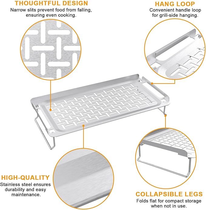 Griddle Warming Rack for Weber Slate 36 30 28 Inch Rust-Resistant Griddle, Stainless Steel Grill Warming Rack for Blackstone 17 22 28 36 Inch Charbroil Camp Chef and Most Flattop Griddle Accessories