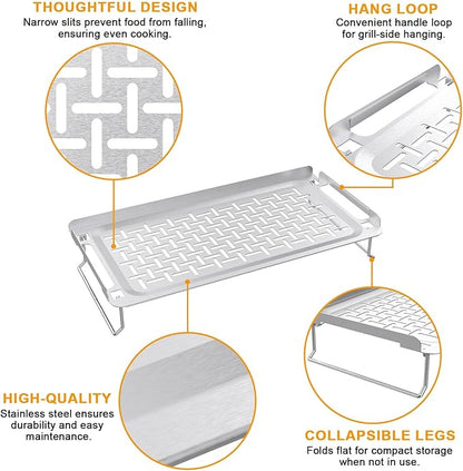 Griddle Warming Rack for Weber Slate 36 30 28 Inch Rust-Resistant Griddle, Stainless Steel Grill Warming Rack for Blackstone 17 22 28 36 Inch Charbroil Camp Chef and Most Flattop Griddle Accessories