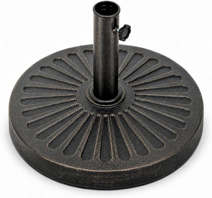 30.86 Lbs 18.11 Inch Round Umbrella Stand, Heavy Duty Weighted Base for Outdoor Market Parasols, Stable Holder for Patio Deck Lawn Garden Poolside, Black