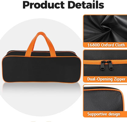 Grill Tool Storage Bag, 20" x 6" x 5" Large Capacity Grill Accessory Storage, 1680D Heavy-Duty Grill Utensil Storage, Accessories Storage Compatible with Blackstone (No Accessories)