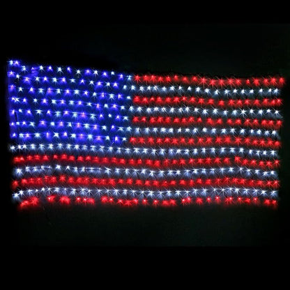 XTF2015 Led Flag Net Lights of The United States, American Flag Lights, Waterproof American Flag String Light for Outdoor, Independence Day, Memorial Day, Decoration, Garden, Indoor and Christmas