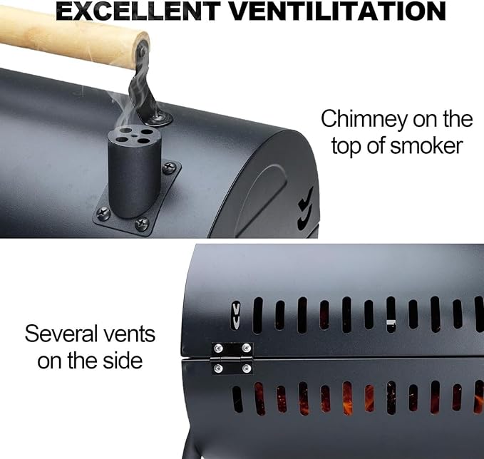 Barbecue Charcoal Grill Portable Double Side Charcoal Grill Outdoor Tabletop Barbecue Grill BBQ Grill for Cooking Charcoal BBQ Grill(White)