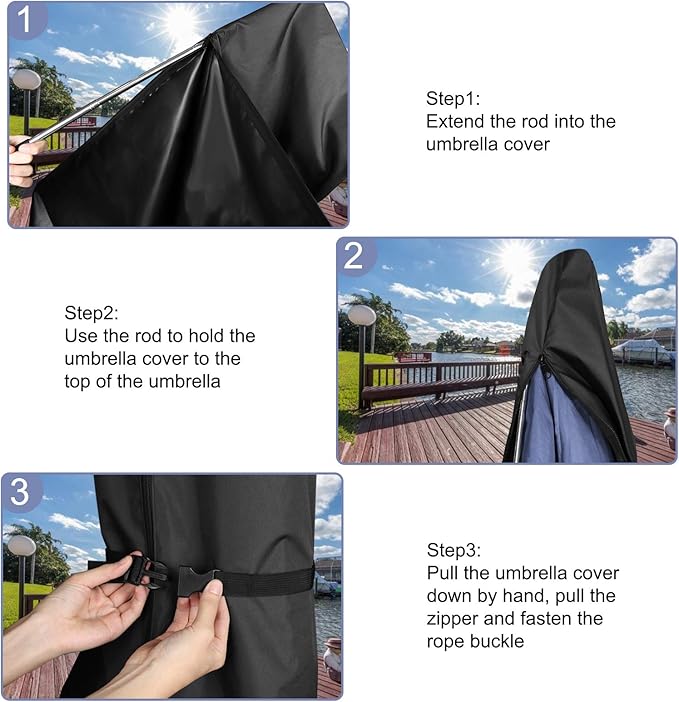 Umbarlla Cover Waterproof Heavy Duty 600D Oxford Patio Umbrella Cover for 7ft to 10ft Umbrella Covers for Umbrellas Outdoor Garden Umbrellas Parasol Cover with Push Rod