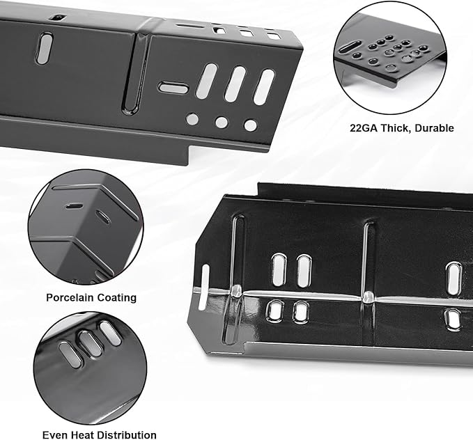 Grill Replacement Parts for Dyna-Glo DGH474CRP, DGH485CRP, DGH483CRP, Porcelain Steel Heat Shield for Dyna-Glo 5 Burner Grill,Dyna-Glo 4 Burner DGH450CRP, Heat Plate and Burne Kit for Revoace GBC1793W