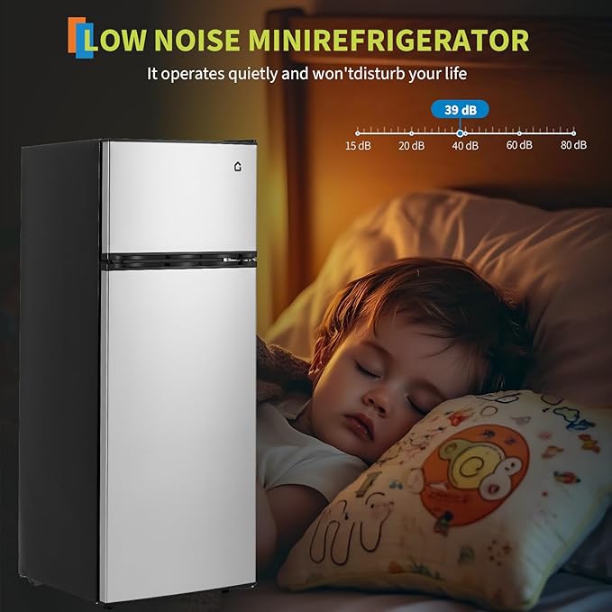 PioneerWorks 7.5 Cu. Ft. Compact Refrigerator | Two Door Mini Fridge with Energy-Efficient & Quiet Operation | for Dorm, Office, Bedroom, Kitchen, Bar Use with Adjustable Shelves