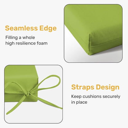 Outdoor Chair Cushions, Set of 4, 24"*24"*4", Water Resistant, Green
