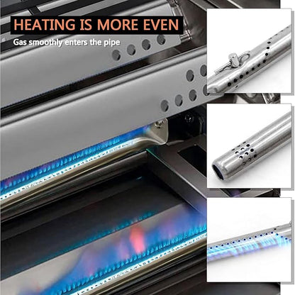 Hongso Grill Replacement Parts for Charbroil Performance 2-Burner 463625217 463673519 463673517 463673019 463673017 463673617 463673619 Models, Heat Plates, Burner Tubes, Crossover Tubes, G470-5200-W1