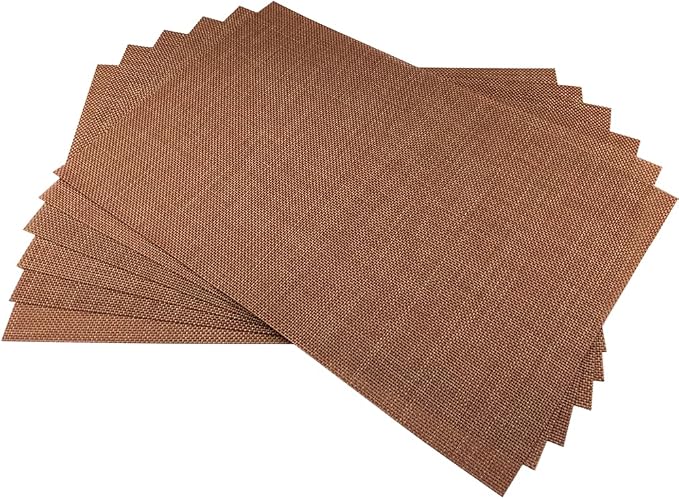 WAZAIGUR Placemats,Easy to Clean Crisscross Woven Vinyl Place Mats Durable Non-Slip Heat Resistant Table Mats,Placemats for Kitchen Table Set of 6,Rust Red