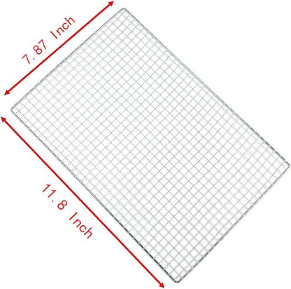 Roasting Racks, 2 Pcs 11.8 Inch x 7.9 Inch Stainless Steel Grill Racks Grid Net for Baking and Cooling of Barbeque in Oven, Party, Dinning and Outdoors (2, 11.8 inch x 7.9 inch)