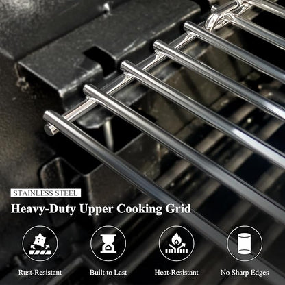 Uniflasy Warming Rack for Pit Boss Austin XL 1000 1100 Series Grills, Stainless Steel Upper Cooking Grate Replacement for Pit Boss Austin XL Rancher XL 1000 Sportsman 1000, Foldable BBQ Grill Top Rack