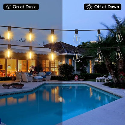 REEMEER 200FT Outdoor String Lights, Ultra Long Waterproof 60+2 Shatterproof Bulbs Led Outside Patio Lights for Porch Deck Garden Backyard Balcony Wedding Party Decor