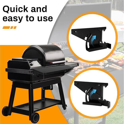Small Pop-Lock Front Rack for Traeger P.A.L. Series,(26.25" x 10"), Universal Heavy-Duty Steel Grill Shelf, Fit for Traeger Woodridge Pro Accessory