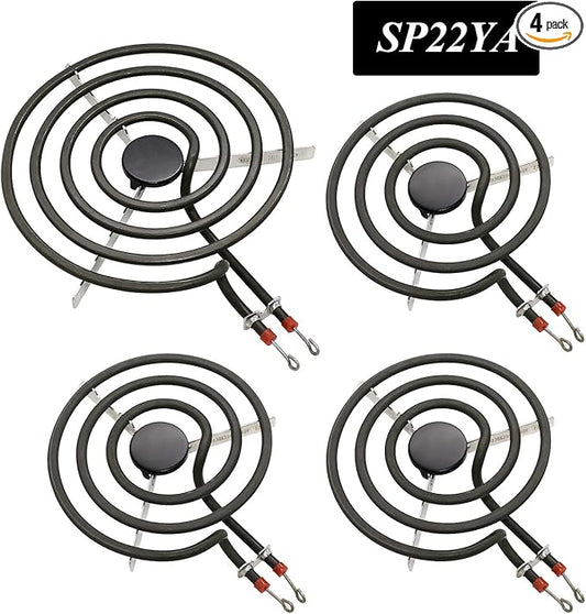 AMI PARTS SP22YA Electric Range Burner Element Unit Set Replacement Fit for G-E Hot-point Ro-per Ken-more Range Stoves (1 x WB30X253 8" & 3 x WB30X254 6")