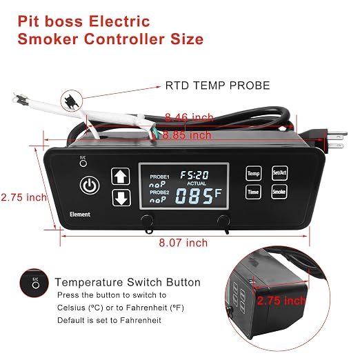 Digital Thermostat Control Board Replacement Parts Compatible with Pit Boss 2 Series Digital Electric Vertical Smoker for Pit Boss PBV2D1 Controller