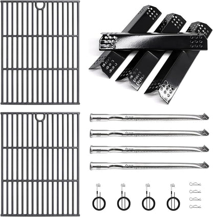 Grill Parts Kit, 2-Pack Cooking Grates, 4-Pack Heat Plates, 4-Pack Burners and Igniters for Expert Grill 4 Burner 720-0789 series, for Expert Grill Replacement Parts XG19-101-002-02, XG1136207123002