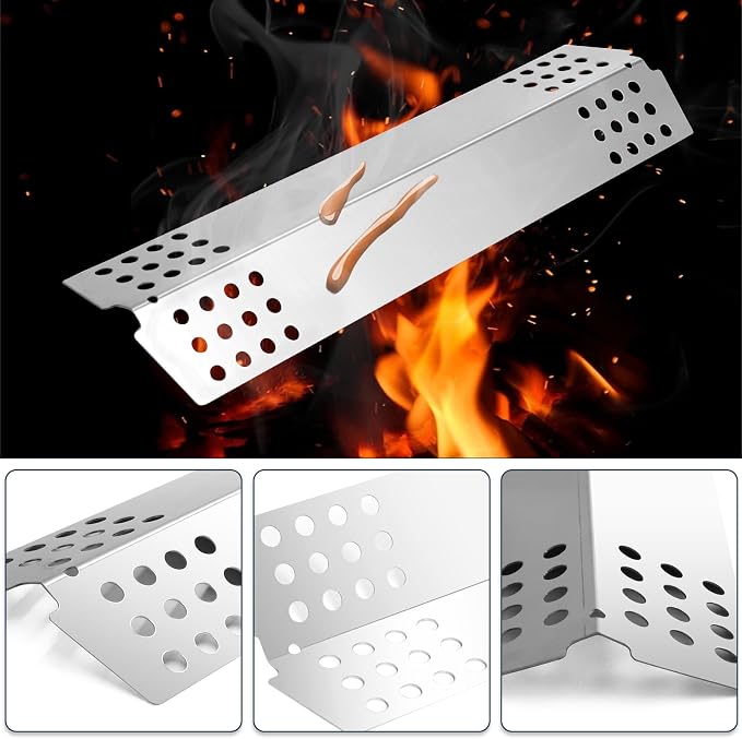 Criditpid Grill Replacement Parts for Charbroil 463241113 463449914 4 Burner Gas Grill, Stainless Steel Grill Grates, Heat Plates, Crossover Tubes, Igniters & Grill Burner Parts for Charbroil Grills