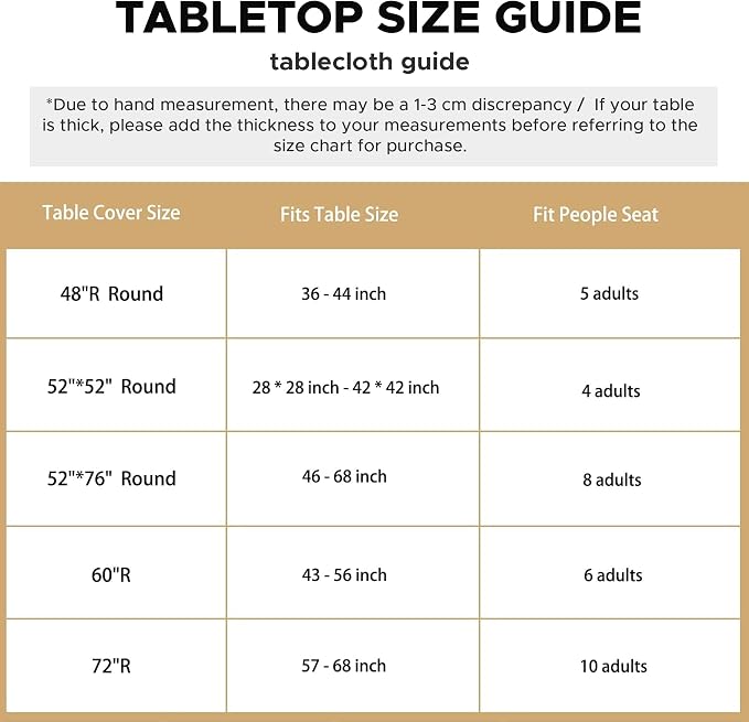LUSHVIDA Round Vinyl Tablecloth, Waterproof, Fits 36''-44'', Deep Coffee