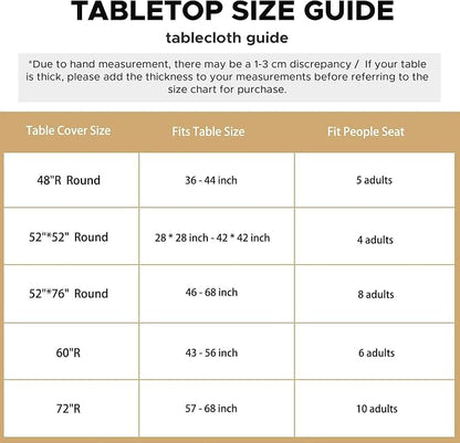 LUSHVIDA Round Vinyl Tablecloth, Waterproof, Fits 36''-44'', Deep Coffee