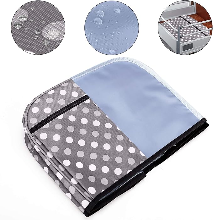 Luxja Dust Cover Compatible with Ninja Foodi Grill (AG301, AG302, AG400), Cover with Storage Pockets, Gray Dots