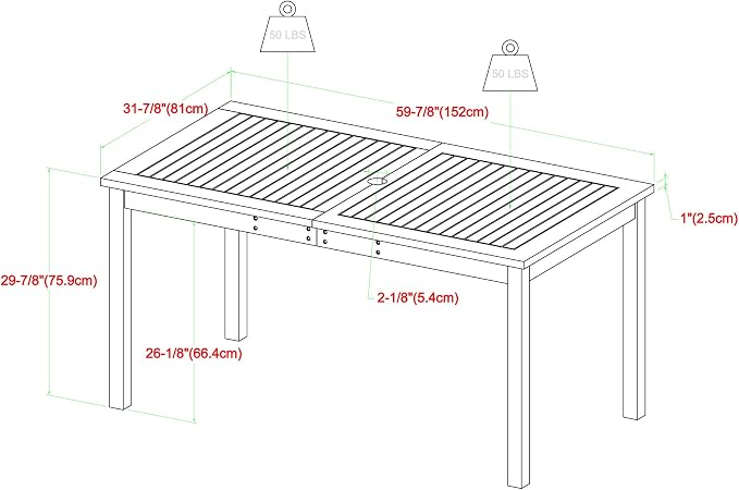 Walker Edison Rendezvous Modern 5 Piece Solid Acacia Wood Outdoor Dining Set, Set of 5, Brown