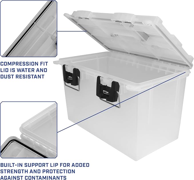 Sheffield XL Ammo Box Made in USA, Stackable Lockable Ammo Storage Box | 2 Pack Lockable Storage Box, Water and Dust Resistant Dry Box, Secures Hunting Gear, Gun Accessories, Supplies, and Bullets