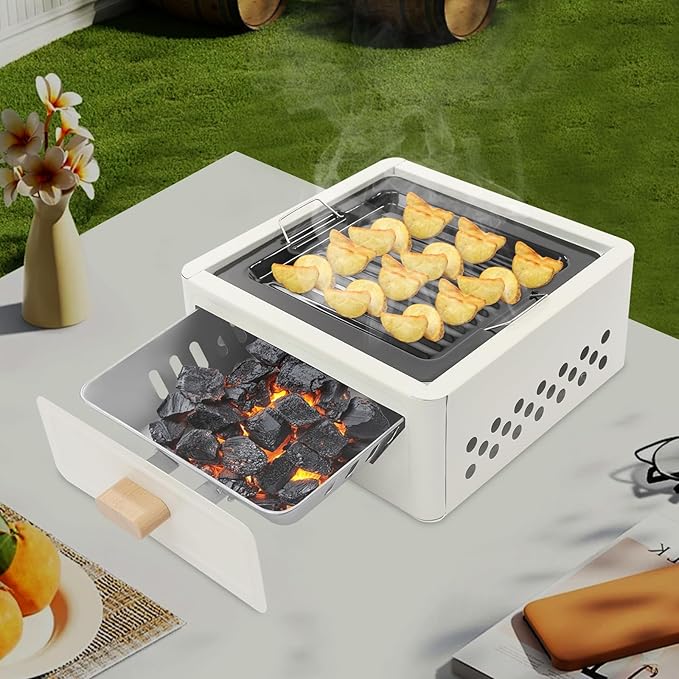BBQ Charcoal Grill Portable Barbecue Stove Yard Cooker for Outdoor Picnics