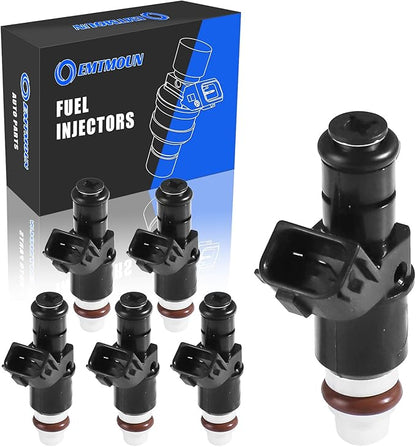 Set of 6 Fuel Injectors for Honda Accord Odyssey Pilot Ridgeline Acura MDX TL 3.0L 3.2L 3.5L V6 2003-2017 Replacement 16450-RCA-A01 FJ485 8001492N