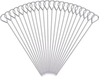 8 Inch Metal Kabob Skewers, BBQ Skewers,Reusable Stainless Steel Barbecue Skewer Sticks for Grilling Kebob Meat Chicken Vegetable Appetiser,Pack of 30 (8 inch Skewers 30P)