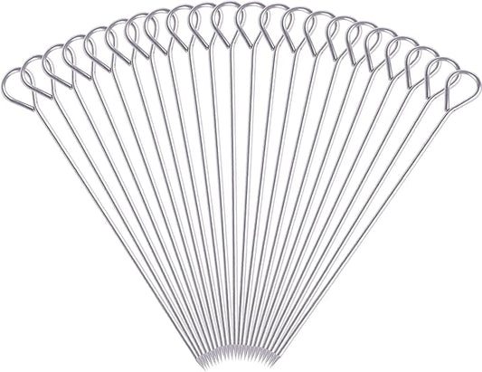 8 Inch Metal Kabob Skewers, BBQ Skewers,Reusable Stainless Steel Barbecue Skewer Sticks for Grilling Kebob Meat Chicken Vegetable Appetiser,Pack of 30 (8 inch Skewers 30P)
