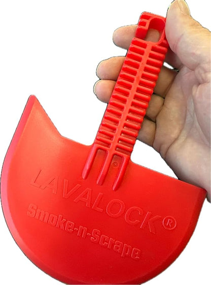 LavaLock Smok-n-Scrape Grill and Smoker Scraper, Residue Remover Cleaning Tool for Weber Kettle, Weber Smokey Mountain, UDS, WSM (Red Smoke-n-Scrape)