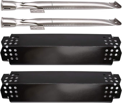 Replacement Parts for Nexgrill 720-0864 720-0864M Grill Models, 2 PCS Flame Tamers Heat Shield Plates and 2 Burners Replacement for Nexgrill Evolution 720-0864M Home Depo, Nexgrill 720-0864 Grills