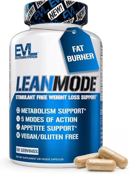EVL Weight Loss Support Pills - Premium Multipurpose Appetite Metabolism and Fat Loss Support for Men and Women - LeanMode with Green Coffee Bean Extract CLA and Garcinia Cambogia - 50 Servings